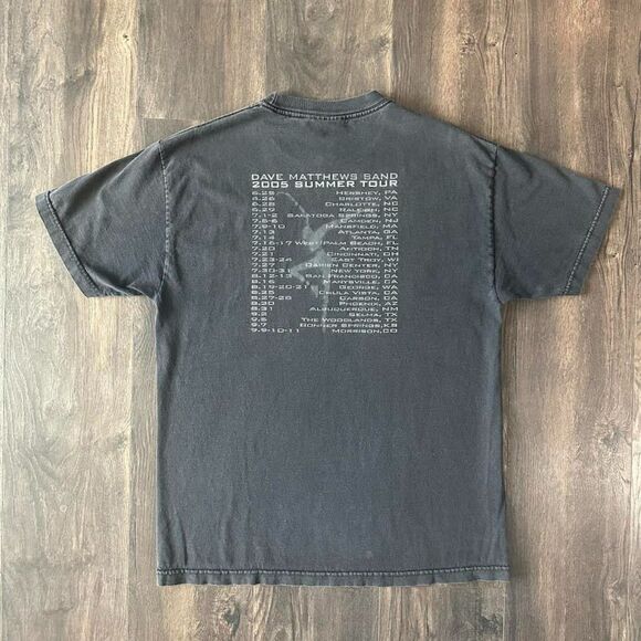 Vtg 2005 Dave Matthews Band T-Shirt Stand Up Summer Tour Black Silver DMB Large - Picture 2 of 5